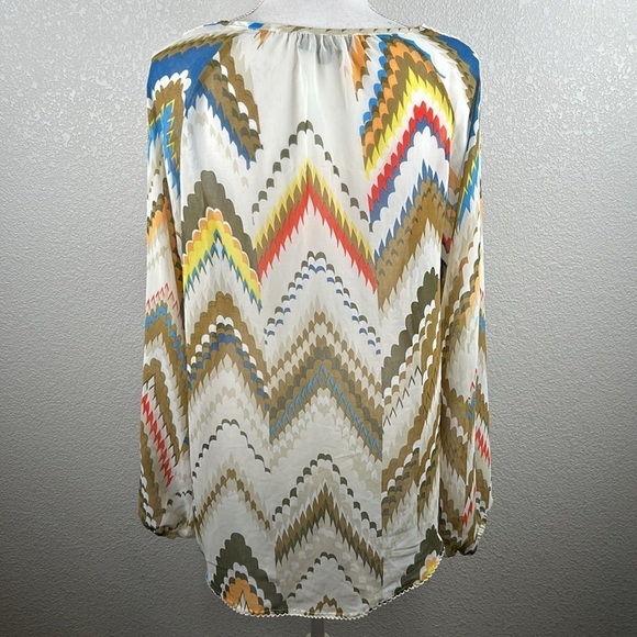 Umgee Boho Sheer Embroidered Ballon Long Sleeve Top Size Large - Picture 5 of 7